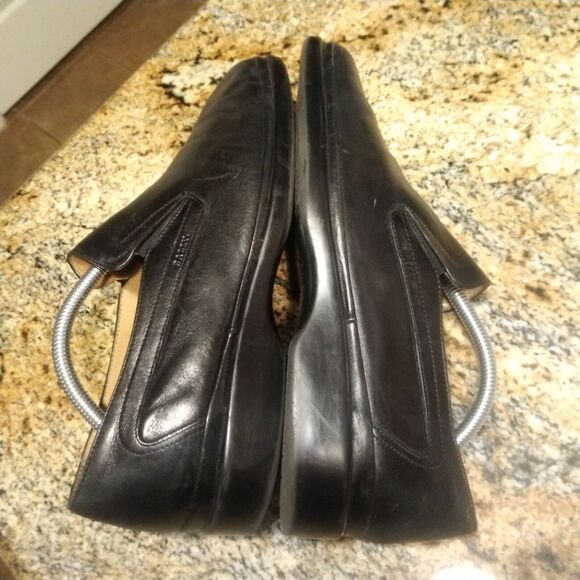 Bally Soft Italy Black Leather Slip-On Plain Toe Loafers Mens 8 - Picture 9 of 12